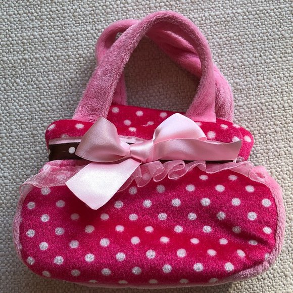 Aurora Plush Pink Polka Dot Pet Carrier Stuffed Animal Purse- NWOT - Picture 2 of 11